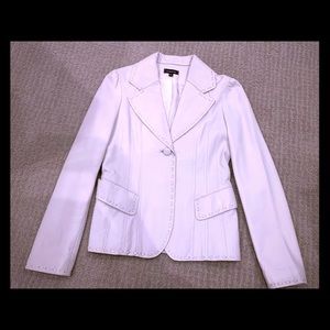 Bebe white leather blazer jacket